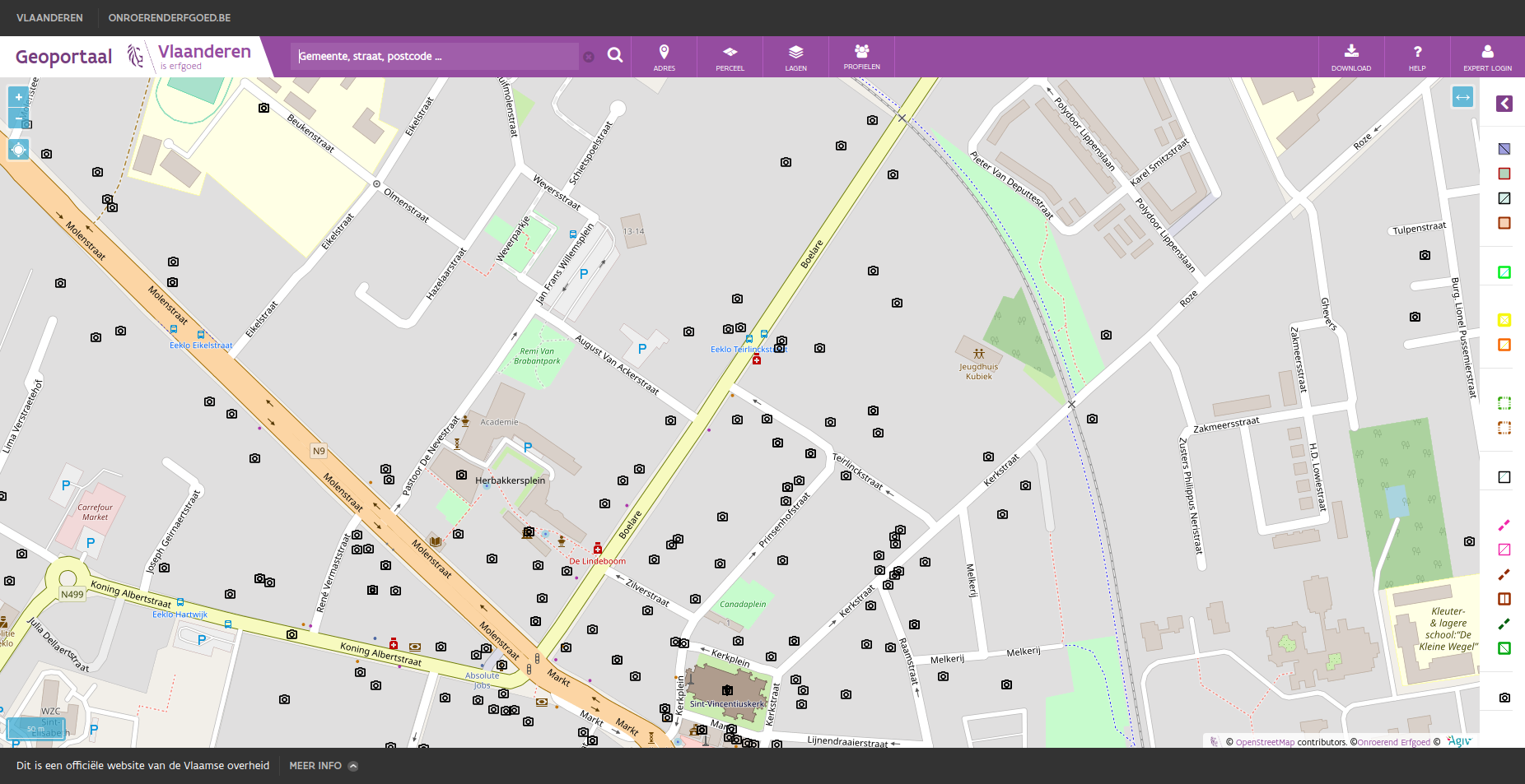 Image database images shown on the geoportal